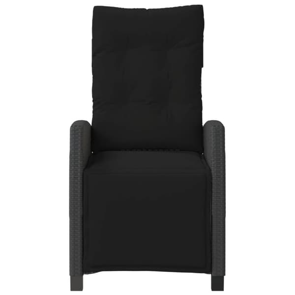 vidaXL havestol med justerbart ryglæn og fodstøtte polyrattan sort