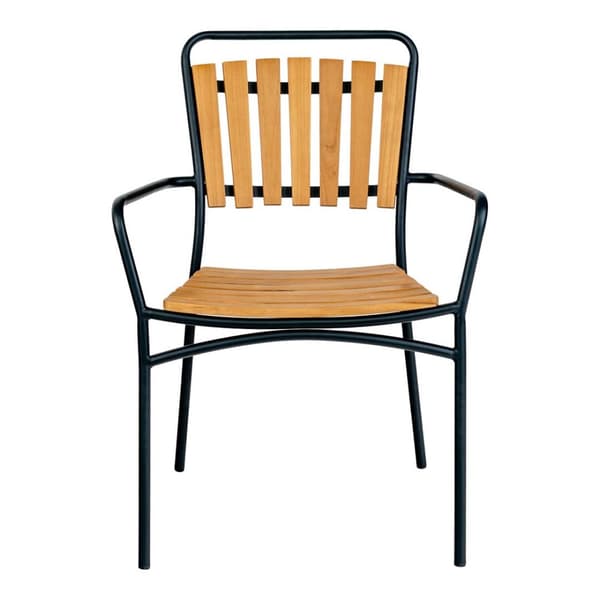 4 x Cleveland trädgårdsstol teak,svart.