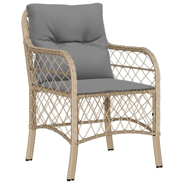 vidaXL havestole med hynder 2 stk. polyrattan blandet beige