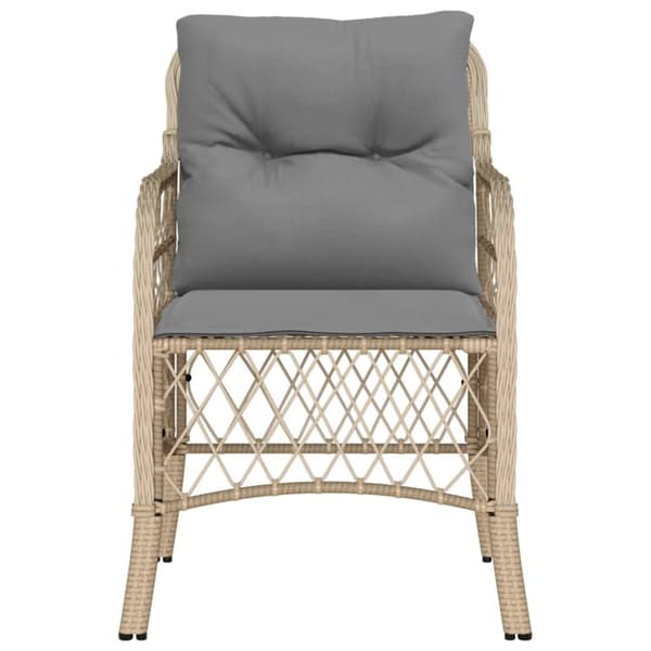 vidaXL havestole med hynder 2 stk. polyrattan blandet beige