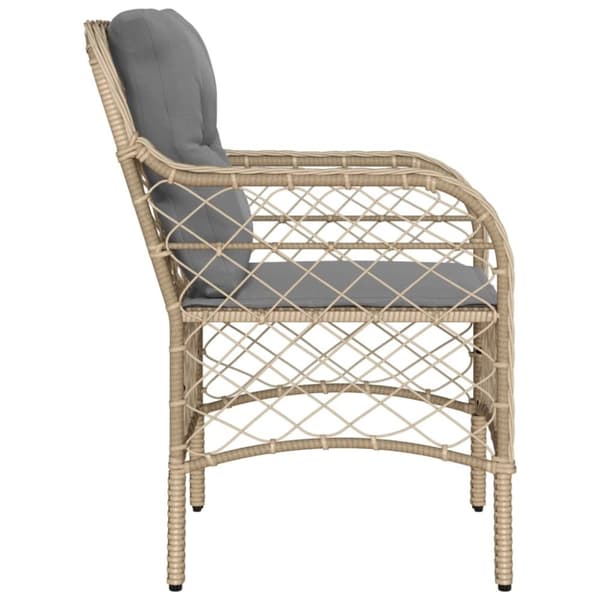 vidaXL havestole med hynder 2 stk. polyrattan blandet beige
