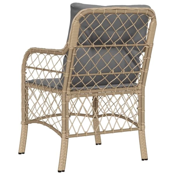 vidaXL havestole med hynder 2 stk. polyrattan blandet beige