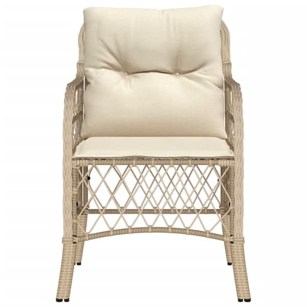 vidaXL havestole med hynder 2 stk. polyrattan beige