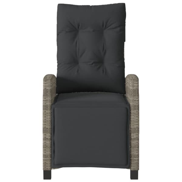 vidaXL havestole 2 stk. med lænefunktion og fodstøtte polyrattan grå