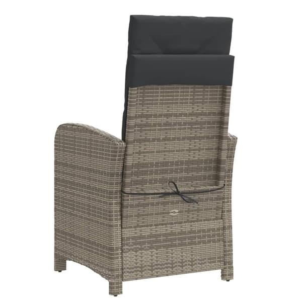 vidaXL havestole 2 stk. med lænefunktion og fodstøtte polyrattan grå