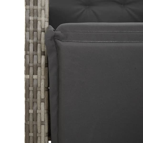 vidaXL havestole 2 stk. med lænefunktion og fodstøtte polyrattan grå