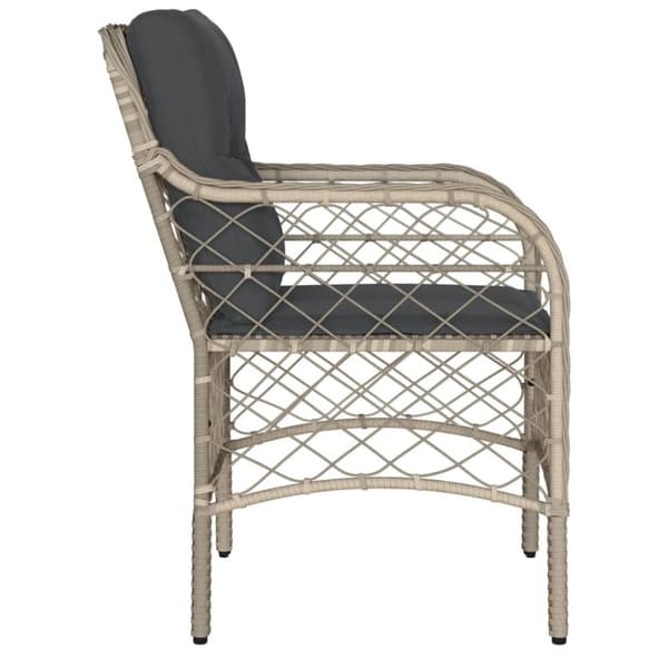 vidaXL havestole 2 stk. med hynder polyrattan lysegrå