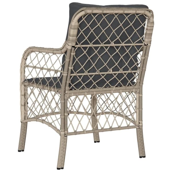 vidaXL havestole 2 stk. med hynder polyrattan lysegrå