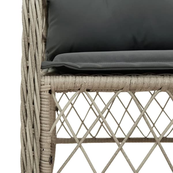 vidaXL havestole 2 stk. med hynder polyrattan lysegrå