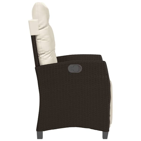 vidaXL havestole 2 stk. med lænefunktion og fodstøtte polyrattan brun