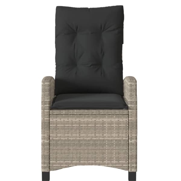 vidaXL havestole 2 stk. med lænefunktion og hynder polyrattan lysegrå