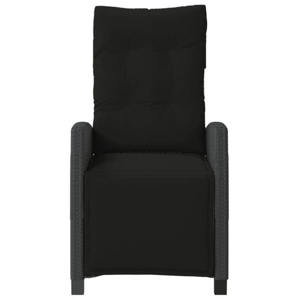 vidaXL havestole 2 stk. med lænefunktion og fodstøtte polyrattan sort