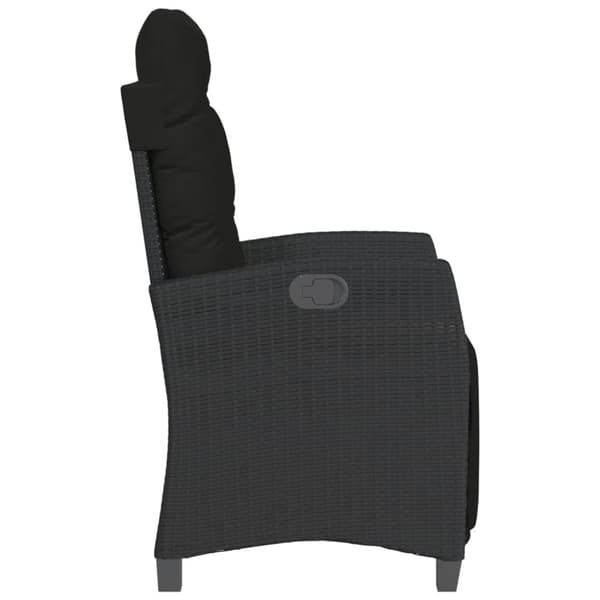 vidaXL havestole 2 stk. med lænefunktion og fodstøtte polyrattan sort