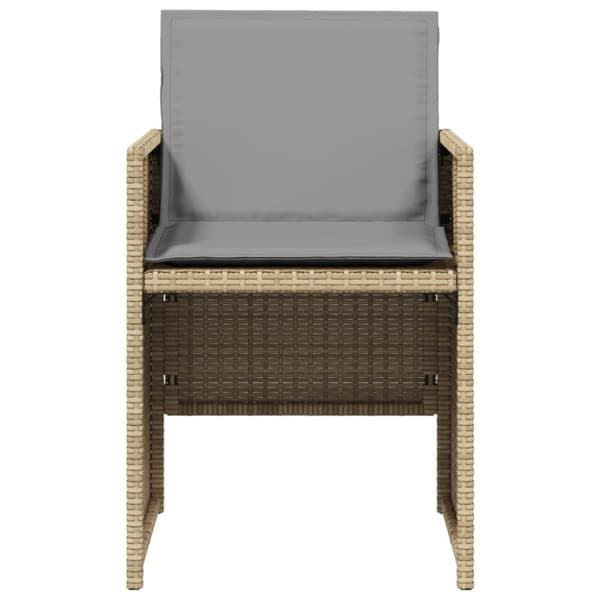 vidaXL havestole 4 stk. med hynder polyrattan blandet beige