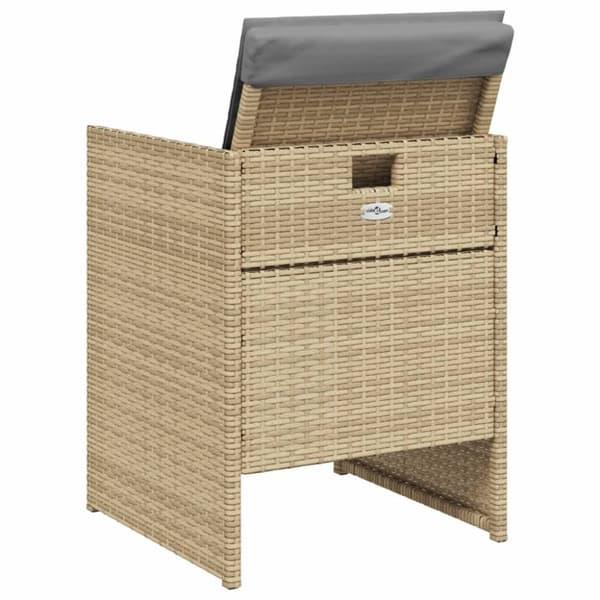 vidaXL havestole 4 stk. med hynder polyrattan blandet beige