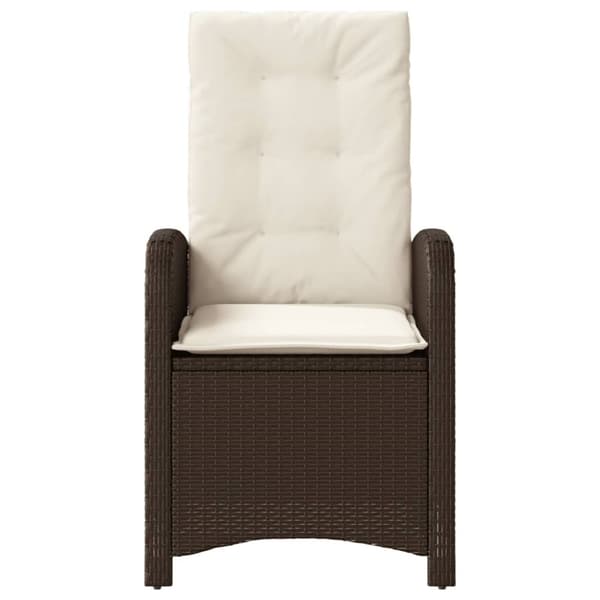 vidaXL havestole 2 stk. med lænefunktion og hynder polyrattan brun