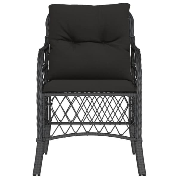 vidaXL havestole med hynder 2 stk. polyrattan sort