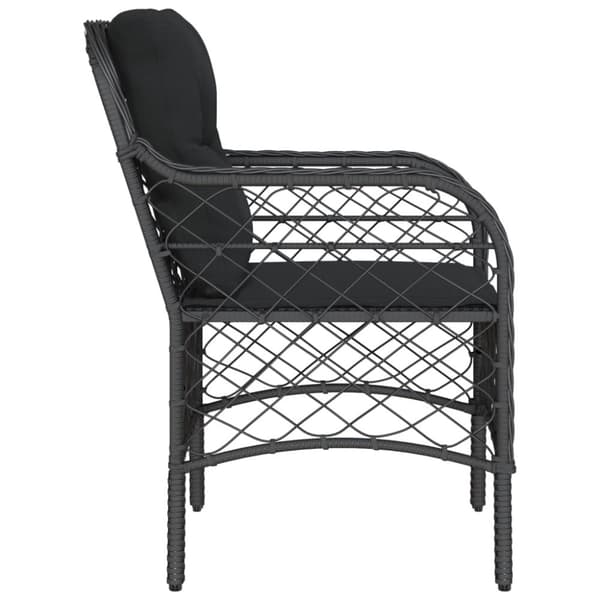 vidaXL havestole med hynder 2 stk. polyrattan sort