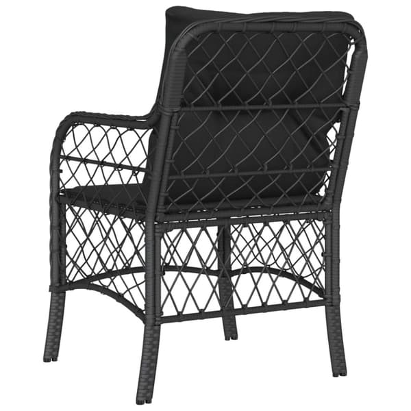 vidaXL havestole med hynder 2 stk. polyrattan sort