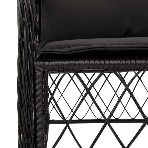 vidaXL havestole med hynder 2 stk. polyrattan sort
