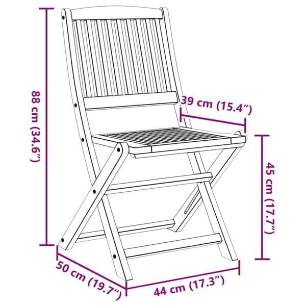 vidaXL Sammenleggbare hagestoler 4 stk 57x49x90 cm heltre akasie