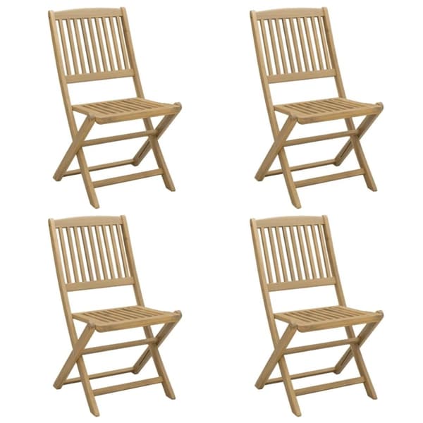 vidaXL Sammenleggbare hagestoler 4 stk 57x49x90 cm heltre akasie