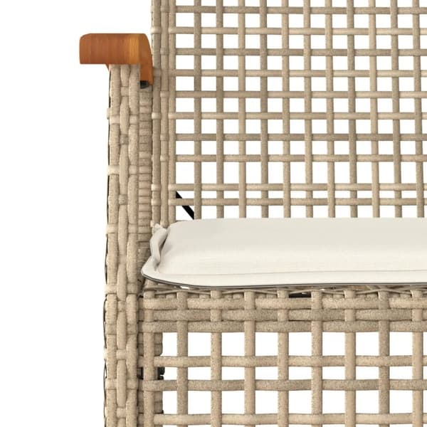 vidaXL Trädgårdsstolar med dynor 2 st beige konstrotting akaciaträ