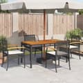 Miniatyrbillede 3 af 11: vidaXL havestole 4 stk. med hynder polyrattan og akacietræ sort
