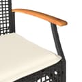 Miniatyrbillede 8 af 11: vidaXL havestole 4 stk. med hynder polyrattan og akacietræ sort