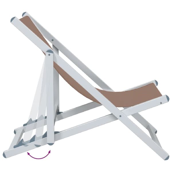 vidaXL Strandstolar hopfällbara 2 st brun aluminium och textilen