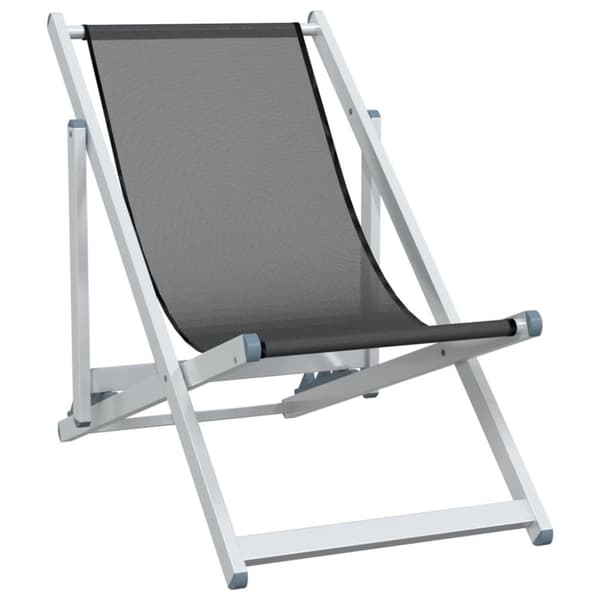 vidaXL Strandstolar hopfällbara 2 st grå aluminium och textilen