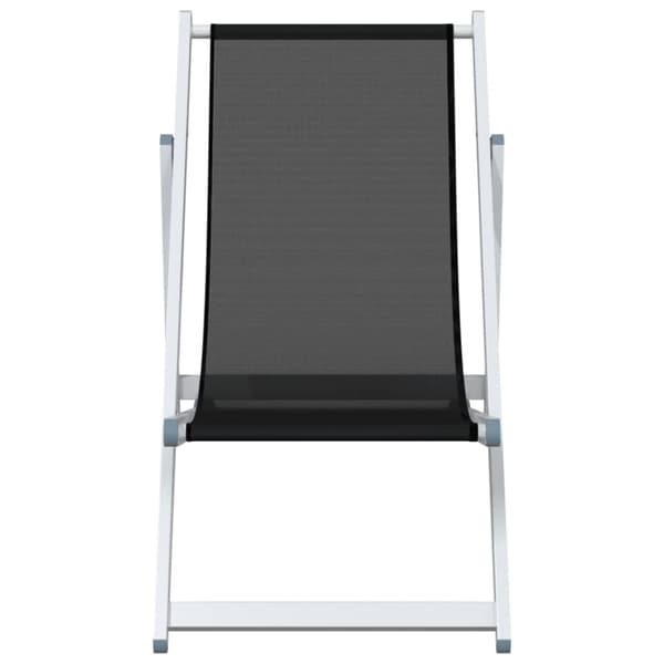 vidaXL foldbare strandstole 2 stk. aluminium og textilene sort
