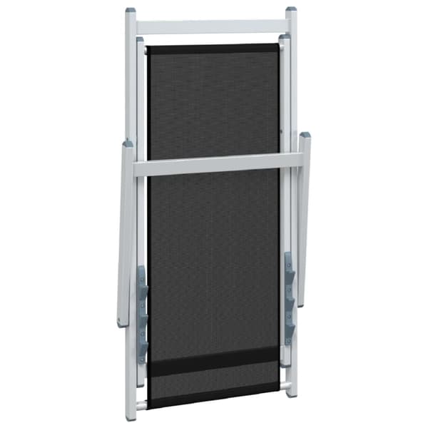 vidaXL foldbare strandstole 2 stk. aluminium og textilene sort