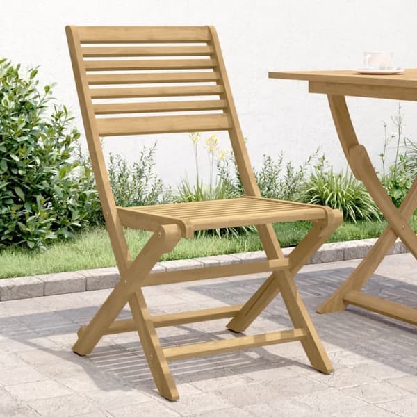 vidaXL Sammenleggbare hagestoler 2 stk 48,5x61,5x87 cm heltre akasie