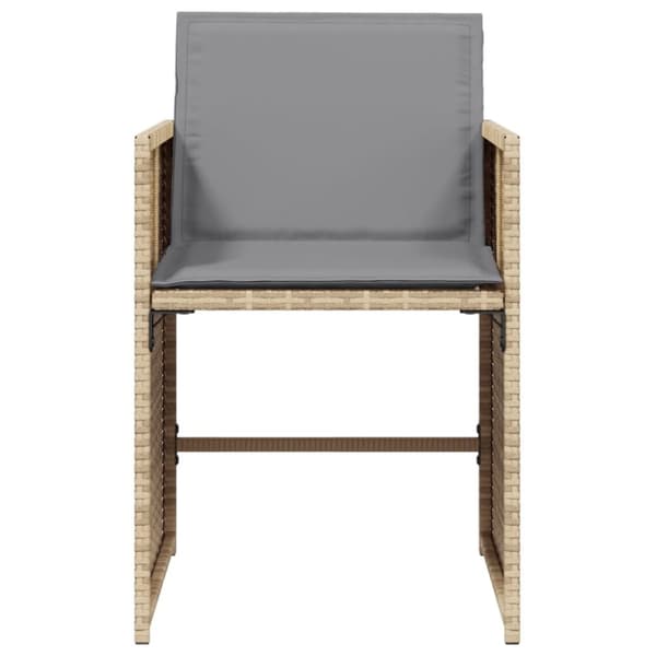 vidaXL Trädgårdsstolar med dynor 4 st blandad beige konstrotting
