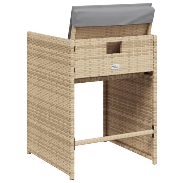 vidaXL Trädgårdsstolar med dynor 4 st blandad beige konstrotting