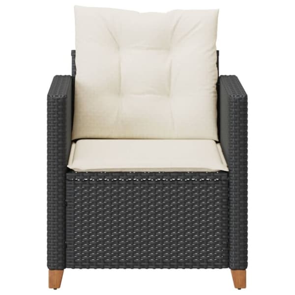 vidaXL havestol med hynder polyrattan sort
