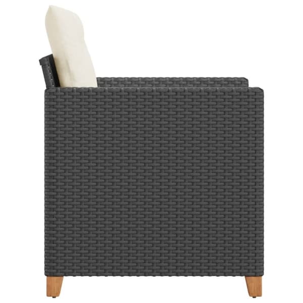 vidaXL havestol med hynder polyrattan sort
