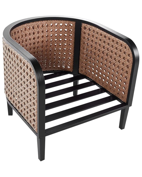 Trädgårdsfåtölj Svart aluminiumram Off-White vattenavvisande tygdynor Modern design