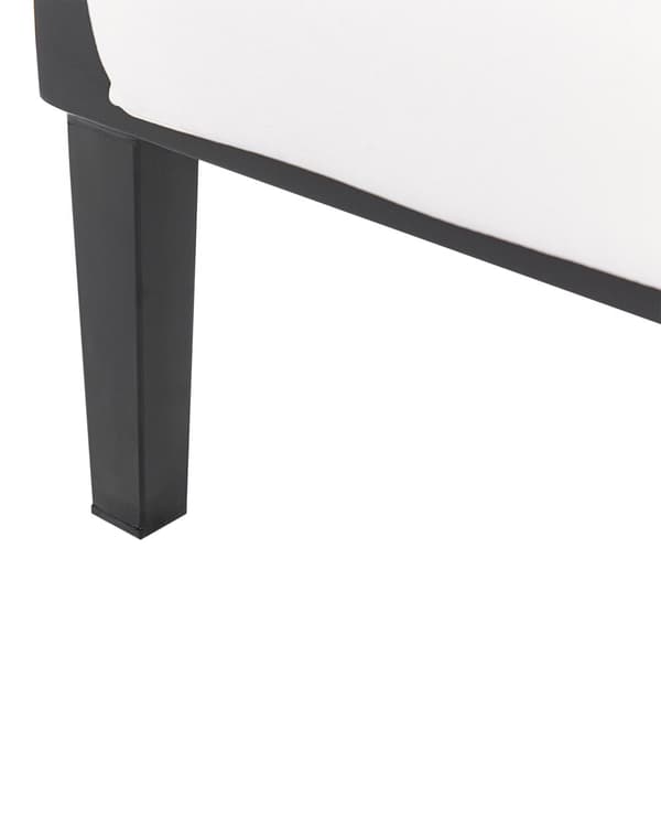 Trädgårdsfåtölj Svart aluminiumram Off-White vattenavvisande tygdynor Modern design