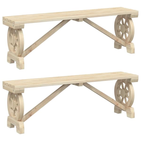 vidaXL Hagebenker 2 stk heltre gran
