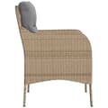Miniatyrbilde 6 av 10: vidaXL Hagestoler med puter 2 stk blandet beige polyrotting