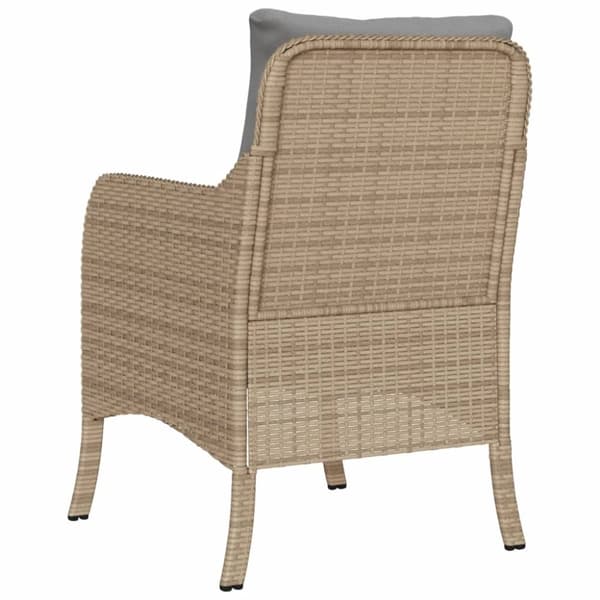 vidaXL Hagestoler med puter 2 stk blandet beige polyrotting