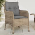Miniatyrbilde 1 av 10: vidaXL Hagestoler med puter 2 stk blandet beige polyrotting