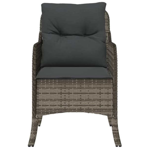 vidaXL havestole med hynder 2 stk. polyrattan grå