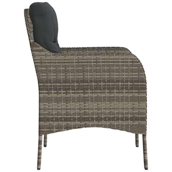 vidaXL havestole med hynder 2 stk. polyrattan grå