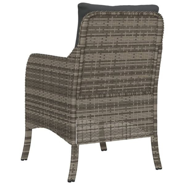 vidaXL havestole med hynder 2 stk. polyrattan grå