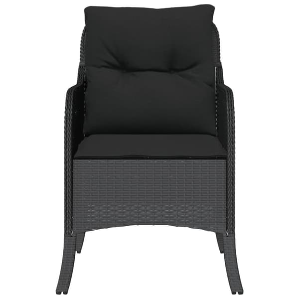 vidaXL havestole med hynder 2 stk. polyrattan sort