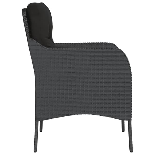 vidaXL havestole med hynder 2 stk. polyrattan sort