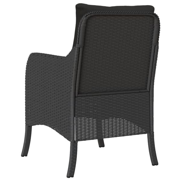 vidaXL havestole med hynder 2 stk. polyrattan sort